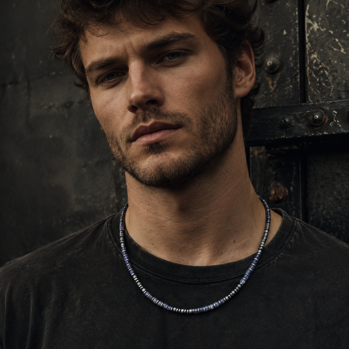 Blue Vein Stone Necklace