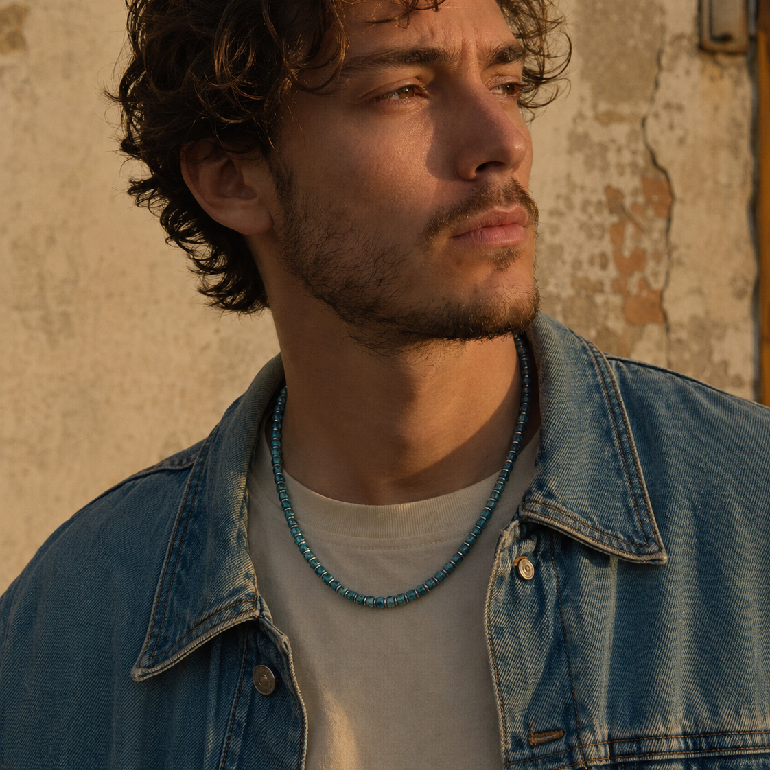 Blue & Hematite Necklace（6mm）