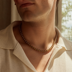 Yellow Czech Bead & Hematite Necklace（6mm）
