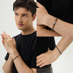 Multicolor Picasso Stone and Hematite Bracelet（4mm）